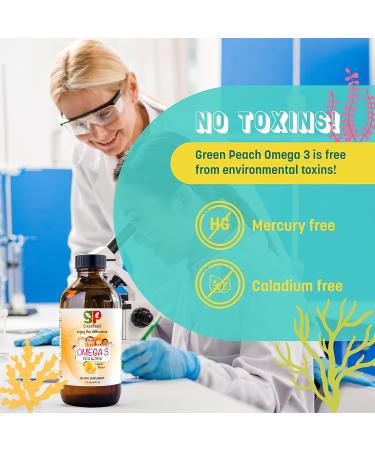 GreenPeach Omega 3 for Kids - 4oz Lemon Flavor Liquid Supplement 525mg Toddler DHA & 800mg EPA Natural Formula Kids Fish Oil - Buy Online on GoSupps.com