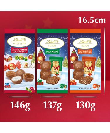 Lindt - Bag of individual Mini-Moulages filled with TEDDY - Milk chocolate and praline heart - Ideal for Christmas 137 g - Buy Online on GoSupps.com