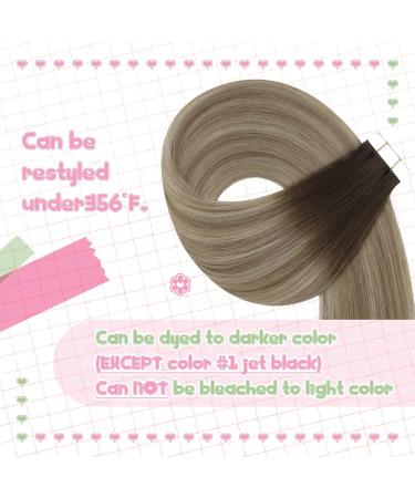 Youngsee Tape In Extensions - Real Hair Balayage Invisible Tape Extensions | 55cm 50g Remy | #3/8/25 & #3/8/22 - Buy Online on GoSupps.com