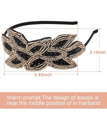 3 Pieces Beaded Leaf Flapper Headband 1920s Vintage Rhinestone Hairband Hair Accessory (Color Set 1) - Buy Online on GoSupps.com