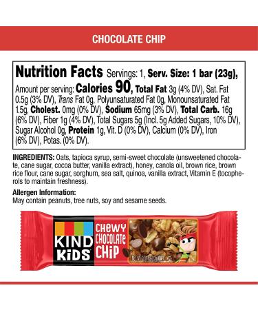 KIND Kids Granola Chewy Bar Variety Pack Gluten Free - Chocolate & Peanut Butter Chocolate Chip, 20-0.81 Oz Bars, 4 Packs, 80 Bars Total - Buy Online on GoSupps.com