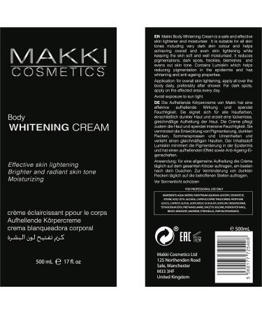 MAKKI BODY WHITENING LIGHTENING CREAM BODY SKIN LIGHTENER WHITENER BRIGHTER ETHNIC - Buy Online on GoSupps.com