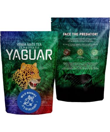 Yaguar Wild Berries 500 g | Yerba mat avec fraise et fraisier de bois | C est parfait pour les d butants | Forte teneur en caf ine | Th subtil yerba mat | Mat stimulant 0 5 kg - Buy Online on GoSupps.com
