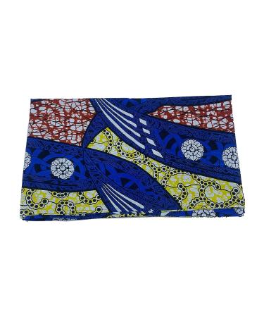 Satsuma 100% Wax Cotton Women African Scarf Ankara Print Head Wrap | Blue Lightweight Turban Tie | 22''x72'' (H04-519) - Buy Online on GoSupps.com