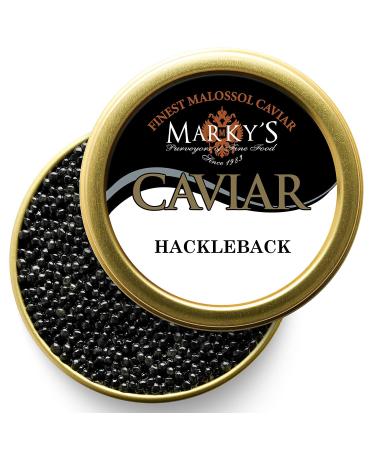 Hackleback Black American Caviar - 2 oz / 56 g - Premium Malossol Black Roe - GUARANTEED OVERNIGHT 2 Ounce (Pack of 1)