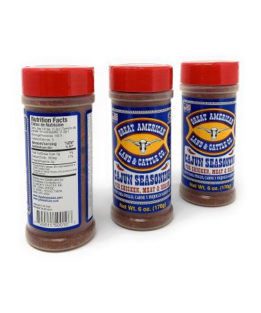 Great American Land & Cattle Cajun Seasoning 6oz (Pack of 3) - Authentic Blend for Bold Flavor - Buy Online on GoSupps.com