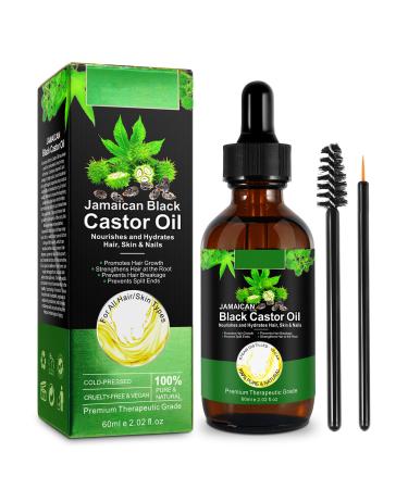Castor oil hair 60ml Castor Oil 100% pure natural and cold -pressed castor oil organic castor oil for hair growth eyebrows eyelashes castor oil in glass bottle - Buy Online on GoSupps.com