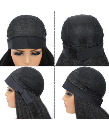 Vligcor Kinky Straight Headband Wig 16 Yaki Synthetic None Lace Front - Natural Hairline for Black Women - 1B - Buy Online on GoSupps.com