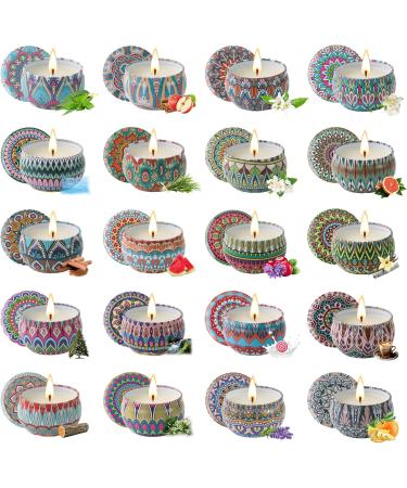 20 Pack Scented Candles Gift Set - Aromatherapy Soy Wax Candles for Home | Perfect Stress Relief Gifts for Women - 450 Hours Long Lasting Burn for Birthday Valentine's Christmas Mother's Day - Buy Online on GoSupps.com