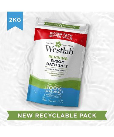 Westlab Epsom Bath Salts 2kg - Natural Muscle Relaxation and Detoxification - Buy Online on GoSupps.com