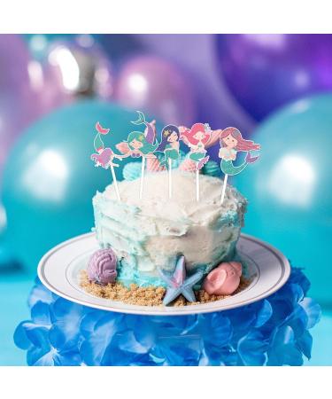 36 Pieces Mermaid Cupcake Toppers Mermaid Birthday Party Cupcake Picks Cake Decorations for Under The Sea Baby Shower Birthday Party Decorations Supplies - Buy Online on GoSupps.com