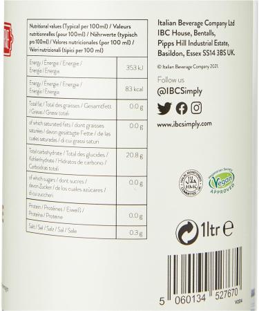 Simply Sugar Free Syrup Low Calorie Vegan & Nut Free Flavoured Syrup for Coffee Cocktails & Baking (1 Litre) - Buy Online on GoSupps.com