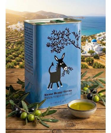 Naxos Happy Olives - Huile d'Olive Extra Vierge grecque - Bidon de 3L - Premium Olive Oil Riche en Polyph nols Olives R colt es la Main Naxos (Cyclades) (3 L Extra Vierge) Extra Vierge 3 L - Buy Online on GoSupps.com