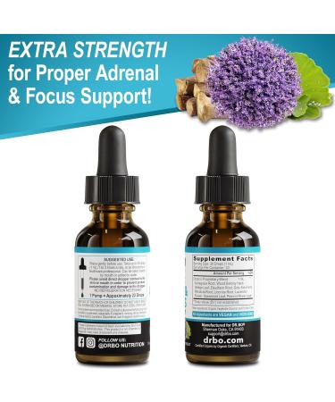 Adrenal Support Supplements Liquid Drops - Organic Adrenal and Focus Supplement Cortisol Manager Adaptogen Adults Ginkgo Biloba for Kids Calm - Natural Brain and Memory Fatigue Stress Attention 1oz - Buy Online on GoSupps.com
