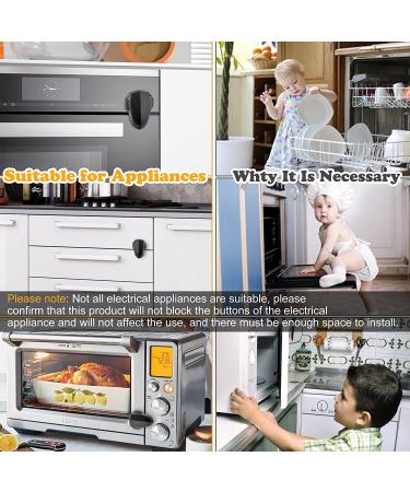 2 Pack Crosize Oven Door Locks - Childproof, Heat Resistant, Non-Toxic - Easy Install Child Safety Locks for Toddlers and Babies - No Drill, Paste Design (Black) - Buy Online on GoSupps.com