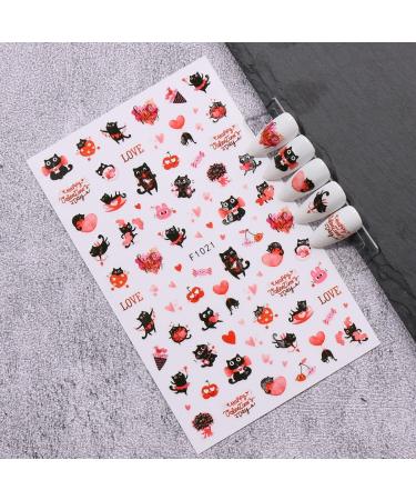 JMEOWIO 10 Sheets Valentines Day Heart Nail Art Stickers Decals Self-Adhesive Rose Love Nail Supplies Nail Art Design Decoration Accessories - Buy Online on GoSupps.com
