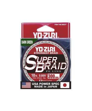 Yo-Zuri SuperBraid Dark Green 300 Yards Superbraid Fishing Line 10 Pound