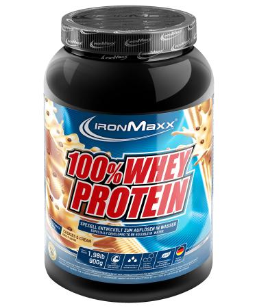 Ironmaxx 100% whey protein powder - cookies and cream 900g can |Suck -reduced water -soluble protein powder from whey protein |Many different flavors cookies and cream 900g can