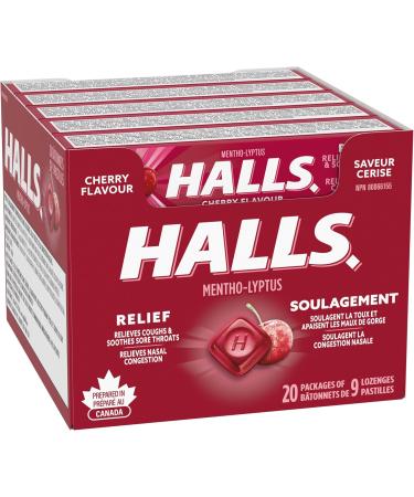 Halls Cherry Cough Drops 9 count 20 Packs - Buy Online on GoSupps.com