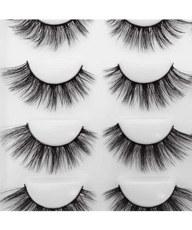 Hannahool 10 Pairs 3D Natural False Eyelashes - Reusable Fluffy Cross Faux Mink Long Stripe Lashes Y02 - Buy Online on GoSupps.com