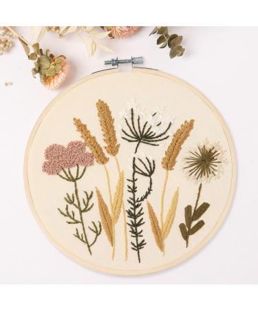 REEWISLY Embroidery Kit for Beginners - 4 Sets, Cross Stitch DIY with Hoops, Plants Flowers Patterns and Threads - Easy Learning for Beginners | Kit S366 - Buy Online on GoSupps.com