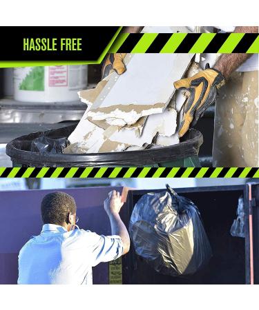 Aluf Plastics 65 Gallon Trash Bags Heavy Duty (50 Pack) - 1.5 MIL | Large Black Garbage Can Liners for Contractor, Lawn, Leaf, Outdoor, Commercial, Toter - PG6-6551 - Buy Online on GoSupps.com