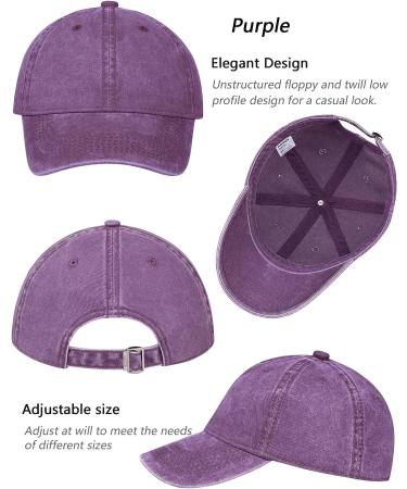 AOSMI 3 Pack Vintage Washed Cotton Adjustable Baseball Caps - Unisex Low Profile Dad Hat Set (Black/White/Purple) - Buy Online on GoSupps.com