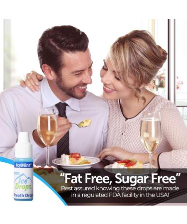 Ice Drops | Flavored Breath Drops - Instant Fresh Breath Sugar Free Fat Free - 3.2mL Droppers - 50 count Display (IcyMint) - Buy Online on GoSupps.com