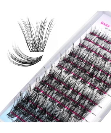 Lash-Extension-Clusters-CAELYMINE 72pcs D Curl Lash Clusters Natural Look Cluster Lashes Extensions Super Thin Band & Soft Lashes Reusable 10-16mm MIX (HD17) 10-16Mix HD17