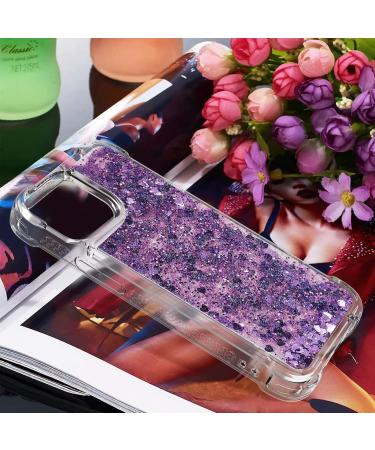 Tivenfezk Nadoli Glitter Sand Shell for iPhone 15 Pro - Shock-Resistant TPU Case | Transparent Quicksand Design Purple Bumper Cover - Buy Online on GoSupps.com