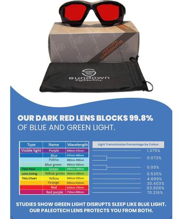 Blue Blocking Glasses for Sleep - 99.9% Blue & Green Light Block - PaleoTech Dark Therapy Lens to Fall Asleep Faster Optimize Hormones Alleviate Headaches International Shipping Available - Buy Online on GoSupps.com