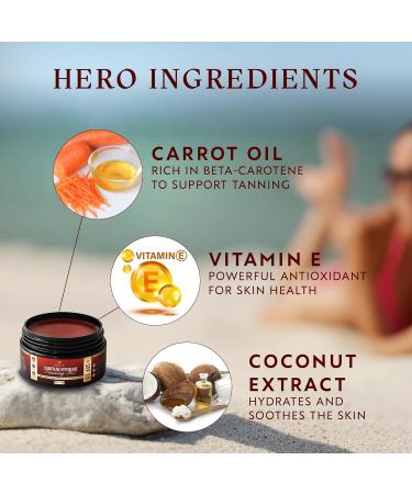Carotene Tanning Gel for Deep Natural Tan Tanning Accelerator with Coconut Oil Carrot Extract & Vitamin E Bronzing Body Moisturizer for Indoor & Outdoor Use - Buy Online on GoSupps.com