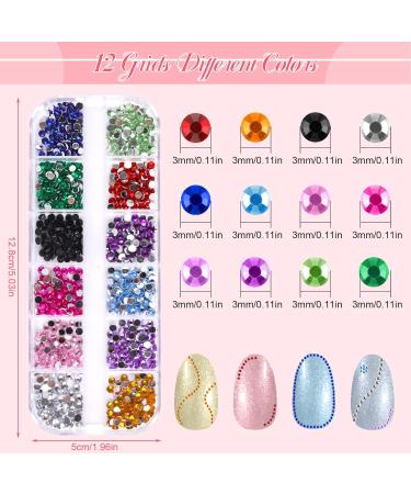 Flat Back Nail Gem Kit with Tweezer, Pen & AB Crystals - Nail Art & Craft Stones for Face, Teeth - 02 - Buy Online on GoSupps.com