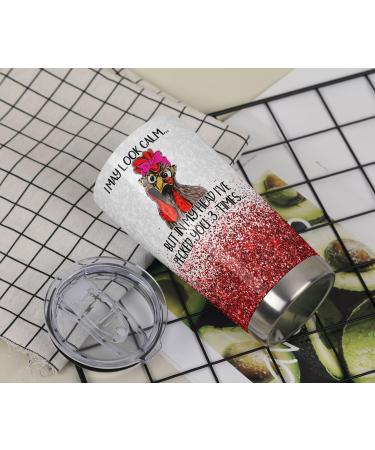 Cosictic Chicken Gift for Chicken Lover Chicken Owner Chicken Lady Chicken Mama In My Head I'Ve Pecked Your 3 Times 20 Oz Travel Tumbler Peck You 3 Times - Buy Online on GoSupps.com