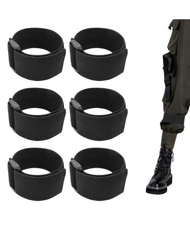 Sibba 6Pcs Bicycle Pant Leg Straps with Buckle Adjustable Military Ankle Safety Band Multipurpose Magic Fastening Elastic Belt for Riding Cycling Climbing Fishing Outdoor Sports Boot Blousing Straps