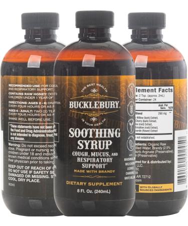 Bucklebury Soothing Herbal Syrup - Upper Respiratory Support Supplement - 8 fl oz - Buy Online on GoSupps.com