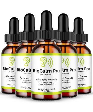 BioCalm Pro Tinnitus Drops BioCalmPro Tinnitus Relief for Ringing Ears Advanced Ear Health Support Supplement Liquid Drops All Natural for Healthy Ringing Ear Bio Calm Pro Droppers Reviews (5 Pack)