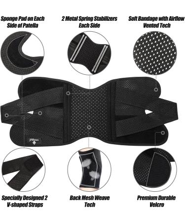 NEENCA Professional Knee Brace with Side Stabilizers - Medical Knee Support for Pain Relief & Injury Recovery - Breathable Mesh Weave Tech - Ideal for Arthritis, Running, Workouts - Medium Black - Buy Online on GoSupps.com