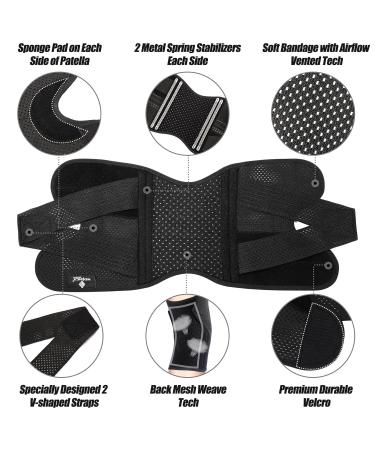 NEENCA Knee Brace for Knee Pain Compression Knee Support with Air Mesh Fabric Adjustable Knee Wrap with Side Stabilizers Ultra-Soft Bandage for Sports Running Meniscus Tear ACL Arthritis Relief Black Medium - Buy Online on GoSupps.com