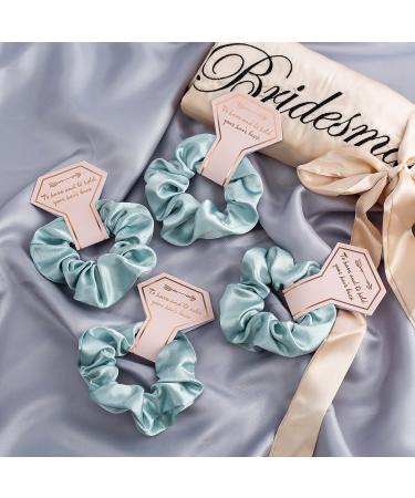 Bridesmaid Scrunchies Set of 12 - Wedding Party Favors & Gifts (White & Green) - Buy Online on GoSupps.com