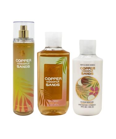 Copper Coconut Sands Trio Gift Set - Includes Fine Fragrance Mist Shower Gel and Body Lotion - Full Size