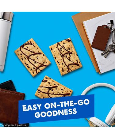 Pop-Tarts Chocolate Chip Drizzle 13.5oz Box (8 Pastries) - Breakfast Foods & Kids Snacks - Buy Online on GoSupps.com