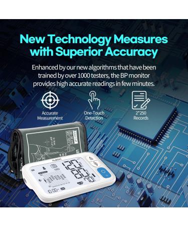 HubiCare Automatic Blood Pressure Monitor - Portable Digital BP Machine for Home Adjustable Cuff 3 User Modes Bluetooth & App Data for iOS/Android - International Shipping Available - Buy Online on GoSupps.com