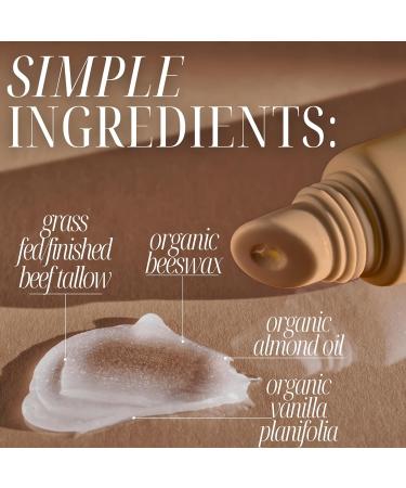 Amallow All Natural Tallow Lip Balm Squeezable Tube - Grass Fed/Finished Beef Tallow + Organic Beeswax & Vanilla Essential Oil .5 OZ (Vanilla Dream) - Buy Online on GoSupps.com