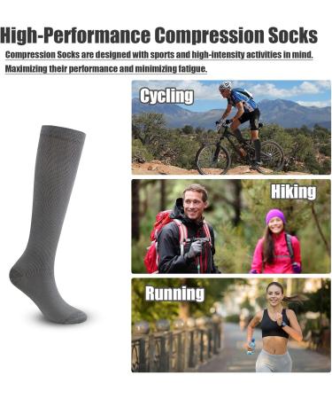Shop QKURT 4 Pairs Compression Stockings for Men & Women | Athletic Knee Socks Support | Multi-Colored S-M - Buy Online on GoSupps.com