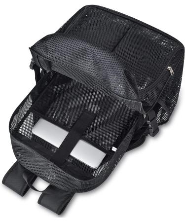 22L Heavy Duty Mesh Backpack for Adults - Black See-Through Bookbag for School, Beach, and Sports - Buy Online on GoSupps.com