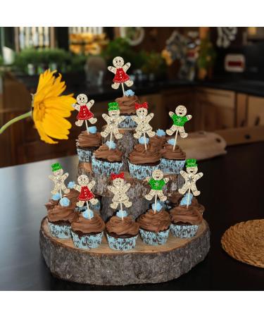 24Pcs Gingerbread Gender Reveal Cupcake Toppers Christmas Gingerbread Man Boy or Girl Cupcake Picks Xmas Holiday Theme Gender Reveal Baby Shower Party Decor Supplies Multicolor-16 - Buy Online on GoSupps.com