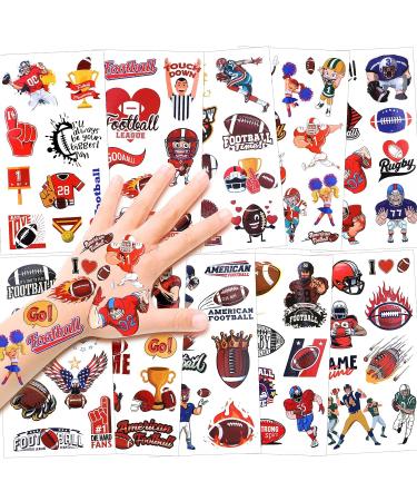 Howaf 100+PCS American Football Temporary Tattoos - Super Bowl Fake Tattoos for Kids & Adults | Rugby Face Stickers for Sports Fans | Waterproof Body Tattoos for Football Events - Buy Online on GoSupps.com