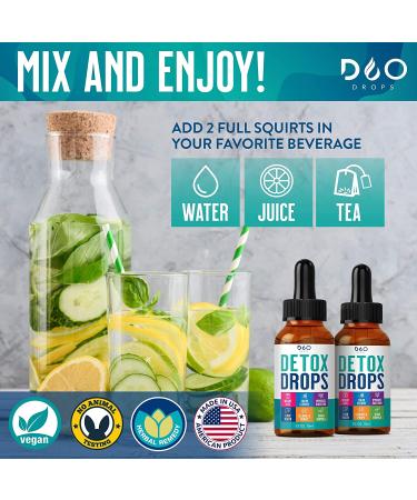 Detox Drops - 14 Day Cleanse for Colon & Digestion | Reduce Bloating, Liver & Kidney Detox | Full Body Repair - Men & Women - Buy Online on GoSupps.com