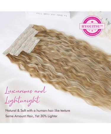 REECHO 5PCS Brown Clip in Hair Extensions - 24 Inch Thick Long Loose Waves - HE002 - Dark Blonde with Highlights - Buy Online on GoSupps.com